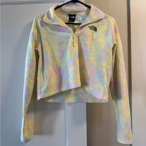 The North face tie-dye cropped quarter zip fleece